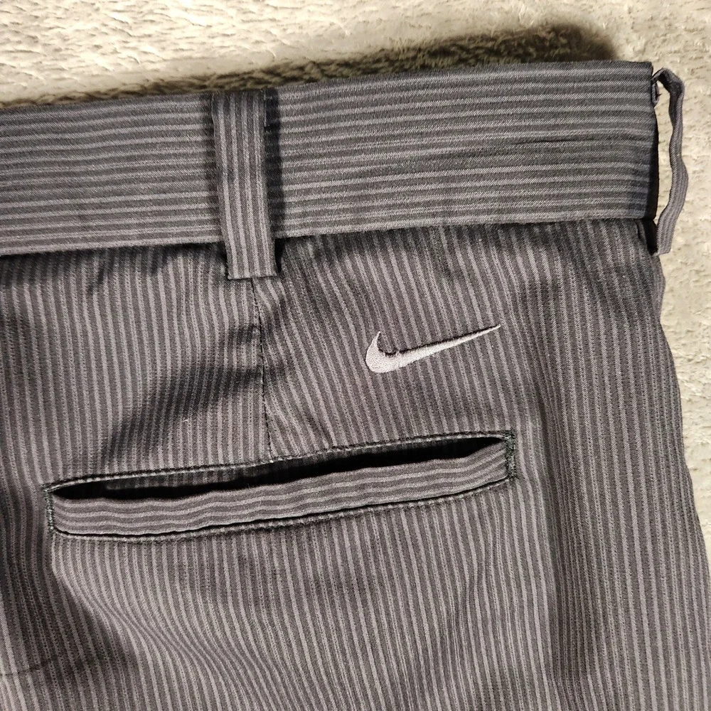 Nike Golf Pants Mens 36x32 Gray Excellent Dri-FIT Pinstripe Performance Trousers